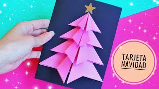 TARJETA NAVIDEÑA Árbol o pino de Navidad 🎄 Manualidades navideñas [upl. by Risa]