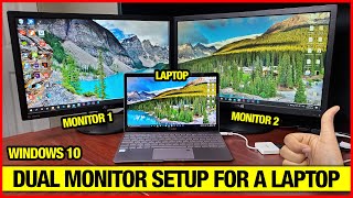 Dual Monitor Setup for Laptop With One USB C Port Windows 10 [upl. by Steffy758]