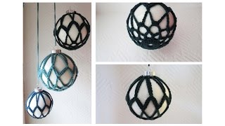 Weihnachtlich häkeln III  Umhäkelte Christbaumkugel  Crochet Christmas Ball eng sub [upl. by Llertal]