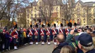 HD  Notre Dame Marching Band Step Off March to the Stadium  Fight Song HD Version [upl. by Hodess]