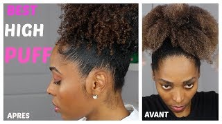 COMMENT BOUCLER SES CHEVEUX CRÉPUS 4B4C FACILEMENT  AFRO PUFF [upl. by Elauqsap]