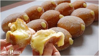 Melt In Your Mouth Vanilla Custard Cream Donuts Recipe [upl. by Eniretac]