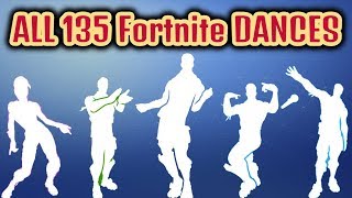 ALL 135 Fortnite DancesEmotes Season 1 to 7 [upl. by Ecined]