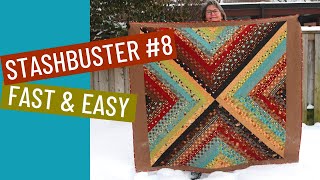 🎉👌 FAST amp EASY BEGINNER QUILT WITH JELLY ROLLS  FREE STASHBUSTER PATTERN [upl. by Leviralc]