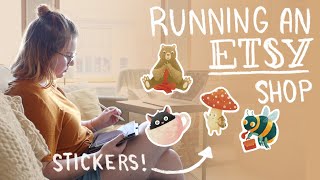 STARTING AND RUNNING AN ETSY STICKER SHOP  How I Started My Etsy Sticker Shop On A Budget [upl. by Iaht720]