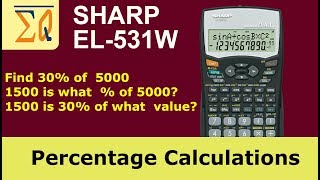 Sharp EL531W Calculate percentage in 3 ways [upl. by Doownyl]