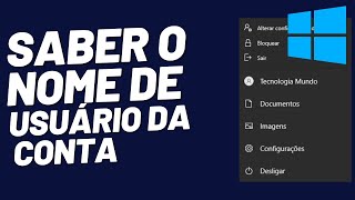 Como Saber o Nome Do Usuário Da Minha Conta Do Windows [upl. by Huei710]