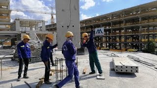 PRECAST COLUMN INSTALLATION PROCESS  PRECAST CONCRETE COLUMN [upl. by Etnoek]