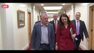 Jacinda Ardern NZs new PM walks to press conference [upl. by Hameean]