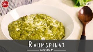 Rahmspinat selber machen Rezept Low Carb aus frischem Spinat [upl. by Marillin149]