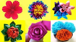 10 FLORES DE PAPEL CÓMO HACER DIFERENTES FLORES MUY FÁCILMANUALIDADES DE PAPEL  Ideas Fantásticas [upl. by Whitaker6]