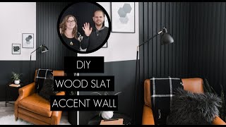 How to Make a Wood Slat Accent Wall [upl. by Inaffets]