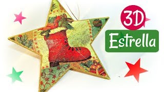 Como hacer ESTRELLAS 3D fácil Manualidades de Navidad [upl. by Solakcin263]