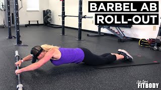 Barbell Ab Rollout Exercise Demonstration [upl. by Aihsilef477]