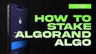 How to stake Algorand ALGO  Algorand Staking [upl. by Latrice]