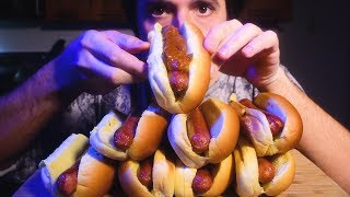 ASMR Hot Dog Topping Mukbang Party Chili Cheese 김치  More  Nomnomsammieboy [upl. by Resiak]