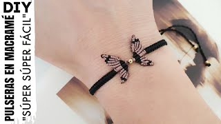 DIY COMO HACER PULSERAS FÁCIL Y RÁPIDO  PULSERA MARIPOSA DE HILO EN MACRAMÉ [upl. by Crin]