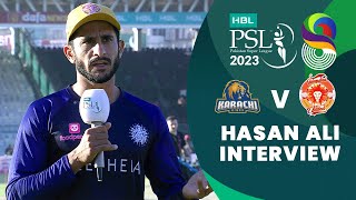 Hasan Ali Interview  Karachi Kings vs Islamabad United  Match 4  HBL PSL 8  MI2T [upl. by Brear772]