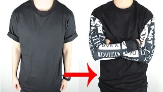 DIY Tshirt to Long Sleeve Tee Tutorial  KAD Customs 43 [upl. by Xenophon]