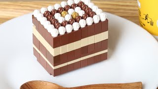 LEGO Chocolate FUDGE CAKE  Lego Dessert IN REAL LIFE  Stop Motion LEGO Cooking amp ASMR [upl. by Ative]