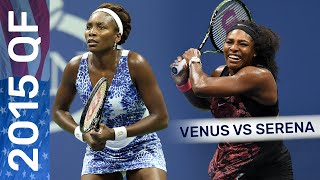 Venus Williams vs Serena Williams in a threeset thriller  US Open 2015 Quarterfinal [upl. by Milissent]