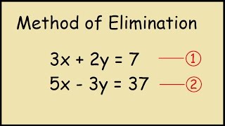 Method of Elimination Steps to Solve Simultaneous Equations [upl. by Neehsar320]