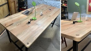 Construir una MESA de MADERA nativa y METAL  Parte 2 [upl. by Wiburg]