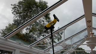 Washing the Conservatory Roof  Karcher WV5 Premium Window Vac [upl. by Kerk217]