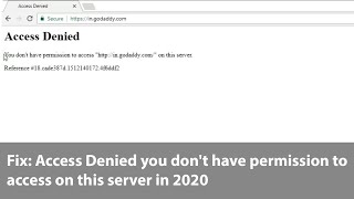 Fix Access Denied you dont have permission to access on this server [upl. by Niac]