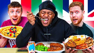 SIDEMEN EAT FOOD FROM DIFFERENT COUNTRIES 24 HOURS CHALLENGE [upl. by Eedissac]