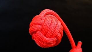 How to tie Monkeys Fist knot paracord keychain [upl. by Laynad811]