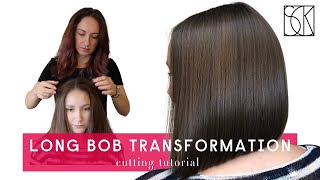 LOBLONG BOB HAIRCUT TRANSFORMATION  tutorial by SANJA KARASMAN [upl. by Annaiuq]