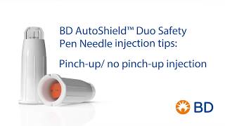 BD AutoShield™ Duo Safety Pen Needle Injection Tips Pinchupno pinchup injection [upl. by Akvir]