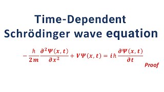 Time Dependent Schrodinger wave equation Proof derivation [upl. by Notak207]