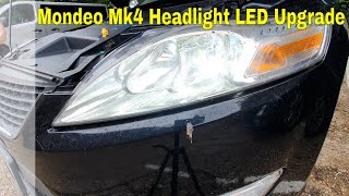 Ford Mondeo Mk4  H1 and H7 Headlight bulb LED Upgrade [upl. by Koloski]