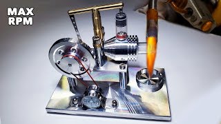 Mini Stirling Engine  MAX RPM BlowUp Attempt 1 [upl. by Slosberg]