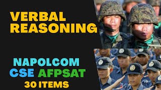 PNP Entrance Exam ReviewerVerbal Reasoning  AFPSAT  CSE NAPOLCOM EXAM Practice Test [upl. by Bang]