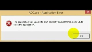 Accexe Application ERROR0xc000007b [upl. by Neyut]