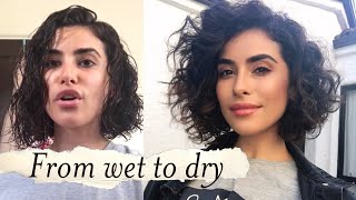 How to Style Short Curly Hair  WET TO DRY Tutorial [upl. by Musser405]