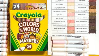 24 Crayola Colors of the World Markers Swatches and Review [upl. by Werby609]