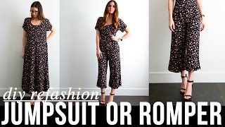 DIY very EASY dress to jumpsuit or romper refashion [upl. by Polky]