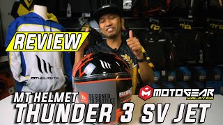 MT HELMET THUNDER 3 SV JET  HELMET REVIEW  OPENFACE YANG BERBALOI KE [upl. by Pettifer]