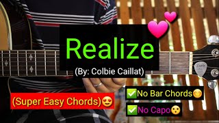 Realize  Colbie Caillat No Bar Chords  Super Easy Chords😍 [upl. by Lucier]