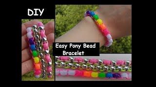 Quick Easy DIY Pony Bead Friendship Bracelet [upl. by Sperling]