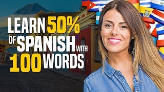 Learn Spanish in 45 minutes The TOP 100 Most Important Words  OUINOCOM [upl. by Nawj720]