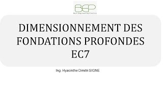 Géotechnique  Dimensionnement des fondations profondes selon l Eurocode 7 [upl. by Yeruoc205]