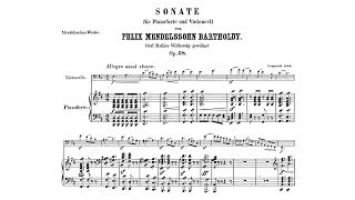 Felix Mendelssohn  Sonata for Cello and Piano No 2 With score [upl. by Hsot]