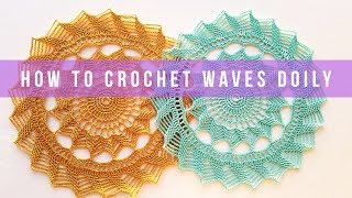 How to crochet waves doily [upl. by Lamp]