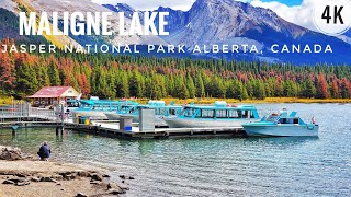 Beautiful Maligne Lake in Jasper National Park  4K  Maligne Lake Alberta Canada  Spirit Island [upl. by Nuriel388]