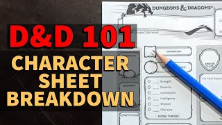 Dungeons and Dragons 101 The 5E Character Sheet [upl. by Viking676]